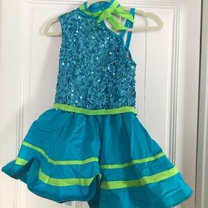 Blue and green Jazz costume